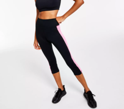 IDEOLOGY Women&#39;s Colorblocked Cropped Athletic Leggings, Black/Pink NWT M - £11.91 GBP