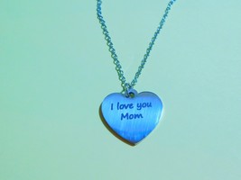 Personalized Engraved Heart Necklace • Engraved Jewelry Gifts for Mom  - £3.95 GBP