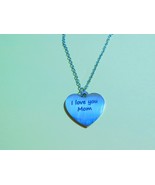 Personalized Engraved Heart Necklace • Engraved Jewelry Gifts for Mom  - £3.90 GBP
