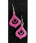 Earrings-Resin pink glittery-set of 5 pairs- $15 plus shipping - £11.72 GBP
