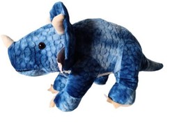 Hug Fun Triceratops Dinosaur Stuffed Animal Plush 23in Blue Tie Dye Jurassic  - £13.44 GBP