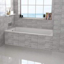 Fine Fixtures Tile-In White Soaking Bathtub, Built In Tile, 60&quot; X 30&quot; X 19&quot; Left - £750.71 GBP