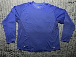Nike Dri Fit T Shirt Size Men’s Size Large Blue Long Sleeve Gym Exercise - $12.00