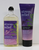 Bath &amp; Body Works Aromatherapy Stress Relief Eucalyptus Tea Wash &amp; Lotion Rare! - £35.92 GBP