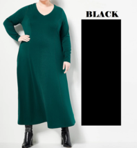 J Jason Wu Long Sleeve V Neck Knit Dress- Black, Large #A457168 - £19.66 GBP