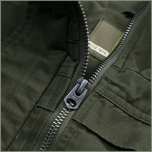  Army Green Cotton Denim Zip Up With Adjustable Drawstring Waist Vest Jacket   image 3
