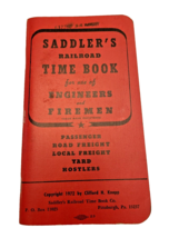 Saddler&#39;s Railroad 1972 Time Book for Engineers Firemen Vintage Book  - £12.79 GBP