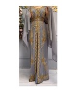 New Very Fancy Long Gown Moroccan Dubai Kaftans Farasha Abaya Wedding Dress - $1,767.89 MXN