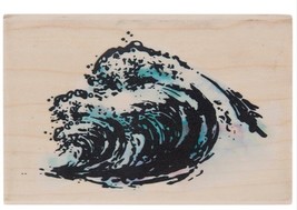 Stampabilities Ocean Wave Rubber Stamp on Wood Block - £7.04 GBP