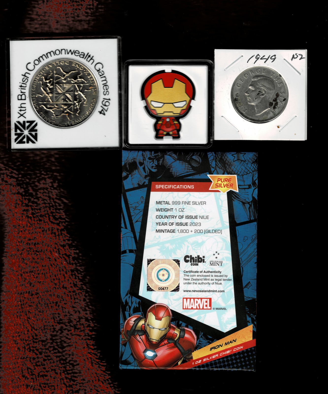 THE NEWZEALAND IRON MAN COLLECTION OF COINS/1OZSILVER CHIBI IRON MAN COI... - $99.99