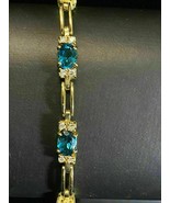 9 Ct Oval Cut Simulated Blue Topaz Women&#39;s 925 SilverGold Plated Lovely ... - $269.61 CAD