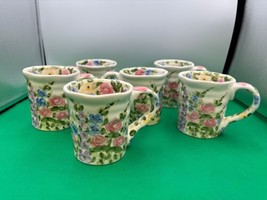 Set of 6 Tabletops Unlimited Don Swanson ENGLISH GARDEN Large Mugs - £154.25 GBP