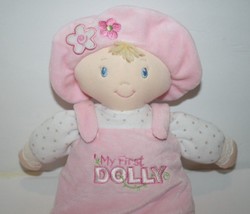 Baby GUND My First Dolly Doll 12&quot; Blonde Pink Flower Dress Plush Soft Toy 059033 - £8.55 GBP
