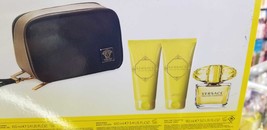 Versace Yellow Diamond Women 4 piece EDT Gift Set Spray Lotion Gel w BAG RARE - £127.86 GBP