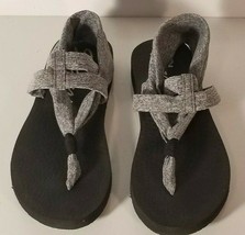 Skechers size 6 Memory Foam Meditation Flip Flops Yoga Foam sandals-Gray/Black - £9.97 GBP