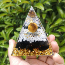 Natural Orgonite Pyramid Reiki Amethyst Energy Healing Chakra Meditation... - $25.99
