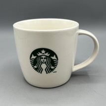 Starbucks 12oz White Coffee Mug Green Mermaid Logo 2013 - £7.93 GBP