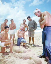 South Pacific bare chested sailors looking at sand figure 16x20 Canvas G... - £55.81 GBP