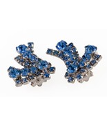 Kramer of NY Blue Comet Costume Clip-On Earrings with Light Blue Rhinest... - $73.82 CAD