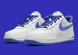 Nike Air Force 1 ‘07 White/Medium Blue Sneakers Men&#39;s Size 11 DH7561-104 New - £158.49 GBP