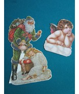 VINTAGE DIE CUT TRADING CARDS SANTA AND ANGEL  - $40.72 CAD