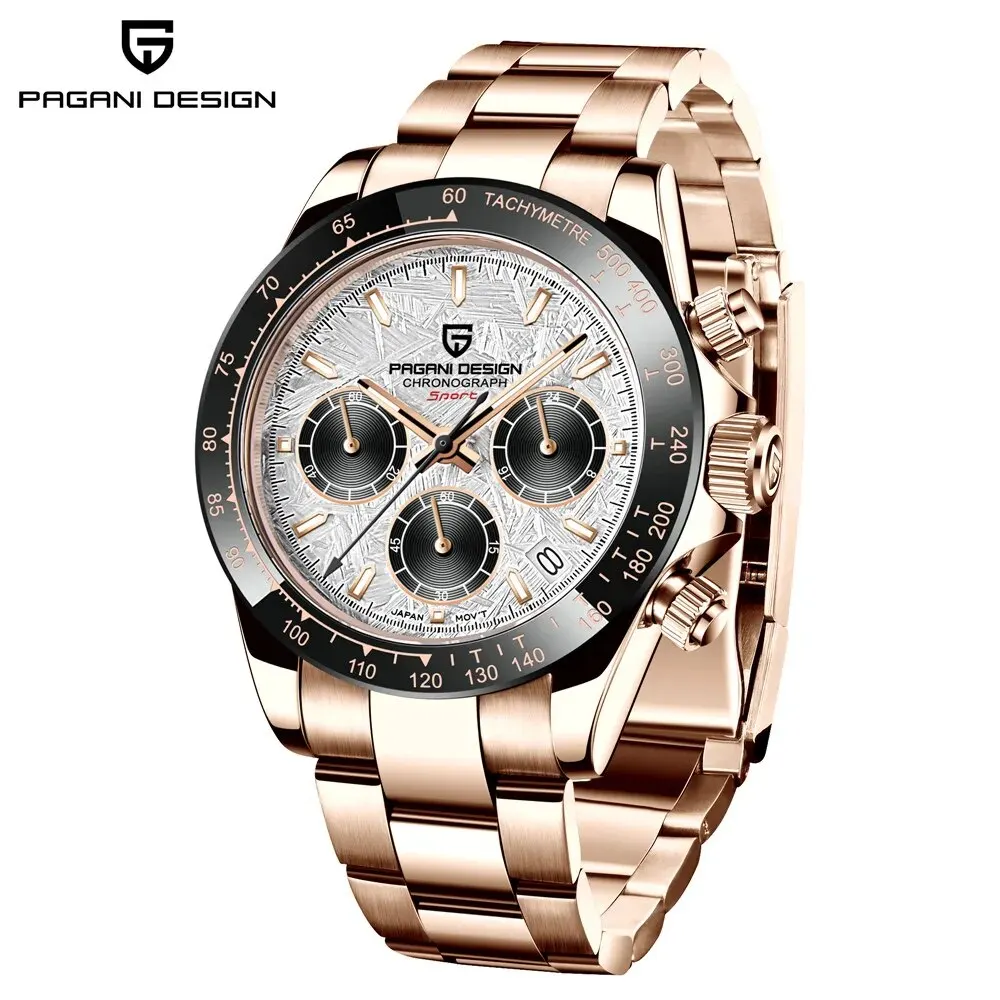 New Men&#39;s Watches Luxury Rose Gold Quartz Watch For Men 100M Waterproof ... - $195.47