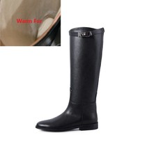 Mid Calf Women&#39;s High Boots Slip On Trendy Winter Boots With Charms Woma... - £126.39 GBP