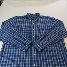 Chaps Men's Blue & Yellow Cotton Check Button-Down Collar Shirt Long Sleeve L image 11