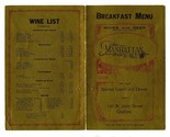 The Manhattan Cafe Menu 120 St John Street  Quebec City Canada 1930&#39;s - $49.45