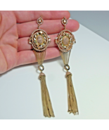 Huge Sexy Chandelier Earrings Gold Plated Sterling Fringe Earrings OFFeR! - $5,982.02 MXN