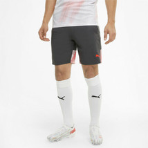 PUMA IndividualCUP Men&#39;s Shorts in Asphalt Grey/Red Blast-XL - £18.14 GBP
