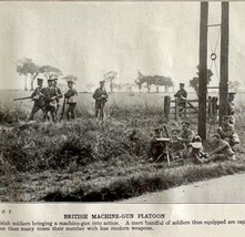 1914 British Machine Gun Platoon WW1 Print Antique Military War Collectible - £23.44 GBP
