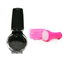 Konad Black Polish + New Stamper &amp; Scraper II + Buffer - $627.96 MXN