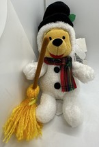 Vintage Winnie The Pooh Snowman 9&quot; Bean Bag Plush Disney Mouseketoys with Tags - £11.43 GBP