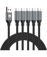 USB Type-C to A Cable 5pack 6ft Braided Fast Charging 3A Quick Charger C... - £9.86 GBP