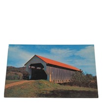 Postcard Mount Mansfield Covered Bridge Red Roof Cambridge VT Chrome Unposted - £5.59 GBP