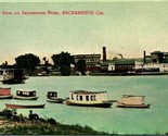 Vtg 1910s Cartolina - Vista Su Sacramento Fiume, California Paddleboats - £12.23 GBP