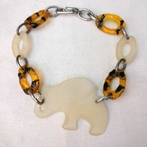 Vintage Chunky Elephant Tortoise Chain Link Choker Necklace Statement Pendant - £14.12 GBP