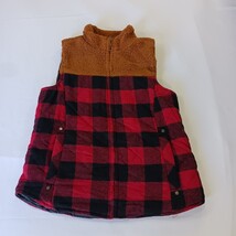 Maurices RN#51783 Women's M Brown/Red/Black Full Zip Flannel Buffalo Plaid Vest image 11