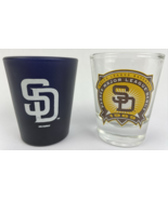 Lot of 2 x San Diego Padres Baseball Debut and Blue Out MLB 1oz Shot Gla... - $495.36 MXN