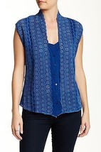 NWoT Size Small Johnny Was &#39;Large Eyelet&#39; Vest in Blue Floral Embroidere... - £34.07 GBP