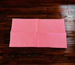 Nordstrom Men’s Shop Pocket Square Pink Check Pattern 100% Cotton Pre-folded - $7.70