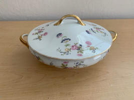 Antique Noritake Nippon 1891-1921 Round Serving Bowl w/Lid Trimmed in Gold - £34.53 GBP