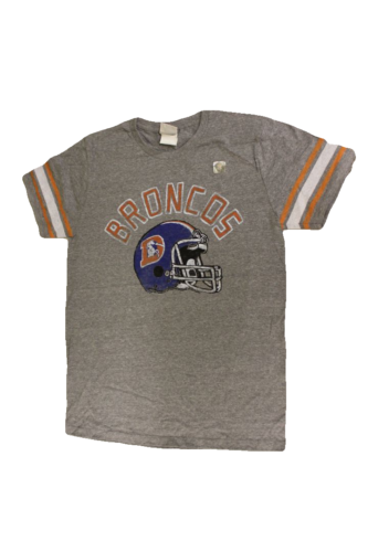 NFL Junk Food Men's Heather Gray Retro Denver Broncos T-Shirt, Size S NWOT - $9.89