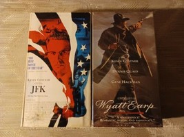 2 Kevin Costner VHS Box Sets JFK Wyatt Earp 1990s 2 Tapes Each Dennis Qu... - £13.22 GBP