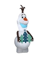Gemmy 4ft Airblown Inflatable Olaf Holding Christmas Tree Disney - $62.90