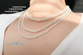 Tarnish-free Pearl Necklace, Shell Pearl Choker, Waterproof White Pearl Necklace - £11.60 GBP+