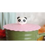 Set Of 4 Pink Giant Panda Reusable Silicone Coffee Tea Cup Cover Lids Ai... - €16,72 EUR