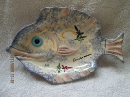 Peint Main, Concarneau on front, Fish plate, 9&quot;, #33 - $25.00
