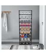 10 Tier Stackable Shoe Rack Storage Shelves - Stainless ,Holds 50 Pairs ... - $28.99
